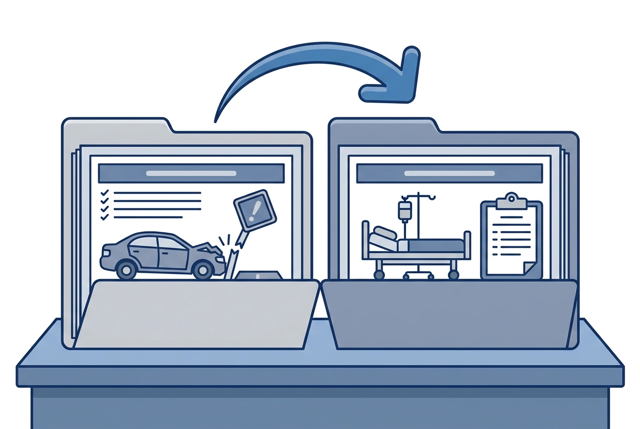 Professional header image for industry analysis: Medical Malpractice After a Car Accident: When the Hospit...